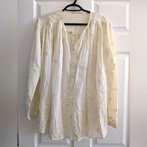 Lovestitch Boho style Embroidered Tunic Blouse in Cream L large NWOT